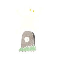 cartoon ghost rising from grave N32