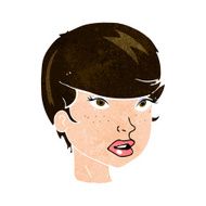 cartoon pretty female face N85
