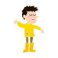 cartoon poor boy with positive attitude N9