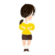 cartoon shy woman N44