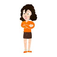 cartoon woman with crossed arms N40