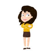 cartoon woman with crossed arms N41