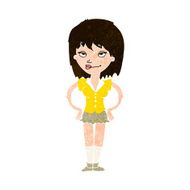 cartoon woman with hands on hips N196