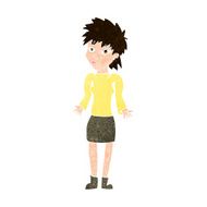 cartoon woman shrugging shoulders N425