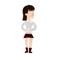 cartoon woman waiting N16