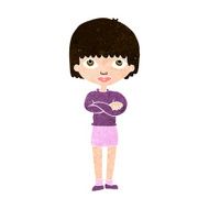 cartoon woman with folded arms N27
