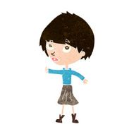 cartoon woman giving thumbs up symbol N59