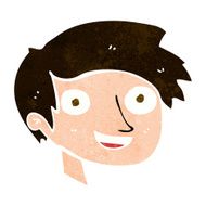 cartoon happy boy face N43