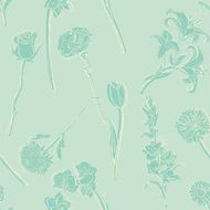 Vector Seamless Pattern of Flowers