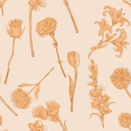 Vector Seamless Pattern of Flowers N2