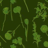 Vector Seamless Pattern of Flowers N3