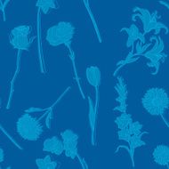Vector Seamless Pattern of Flowers N6