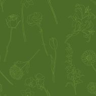 Vector Seamless Pattern of Flowers N8