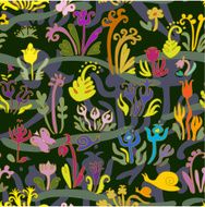 Magic garden - seamless pattern