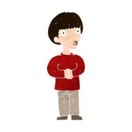 cartoon nervous man N137