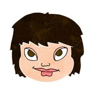 cartoon female face N132