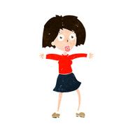 cartoon surprised woman N215
