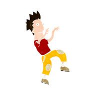 cartoon happy man doing funny dance N16