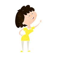 cartoon happy woman about to speak N9