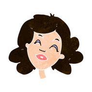 cartoon happy female face N161