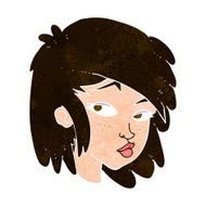 cartoon curious woman N55