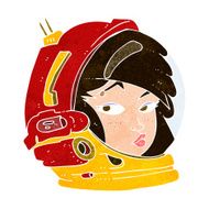 cartoon female astronaut N26