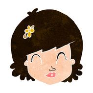 cartoon happy female face N162