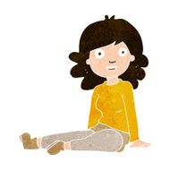 cartoon happy woman N240