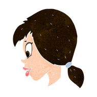 cartoon pretty female face N86