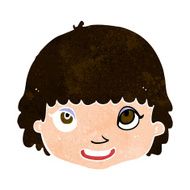 cartoon happy female face N163