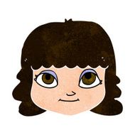 cartoon happy female face N164