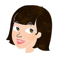 cartoon happy female face N165