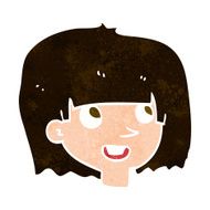 cartoon happy female face N166