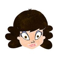 cartoon happy female face N167