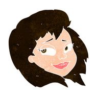 cartoon happy female face N168