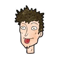 cartoon man sticking out tongue N26