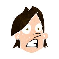 cartoon frightened face N10