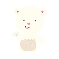 cartoon waving polar bear cub N26