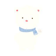 cartoon waving polar bear cub N27