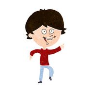 cartoon happy pointing man N17