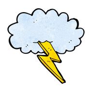 cartoon lightning bolt and cloud N8