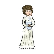cartoon shocked victorian woman N9