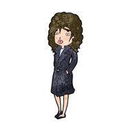 cartoon woman in trench coat N23