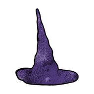 cartoon spooky witch hat N19