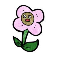 cartoon flower with face N24