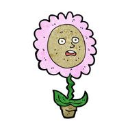 cartoon flower with face N26