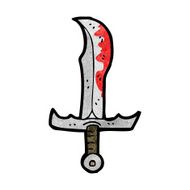 cartoon bloody sword N23
