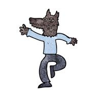 cartoon happy wolf man N11