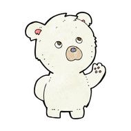 cartoon waving polar bear N34