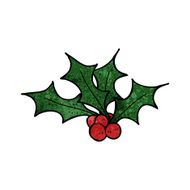 Cartoon Christmas Holly N10